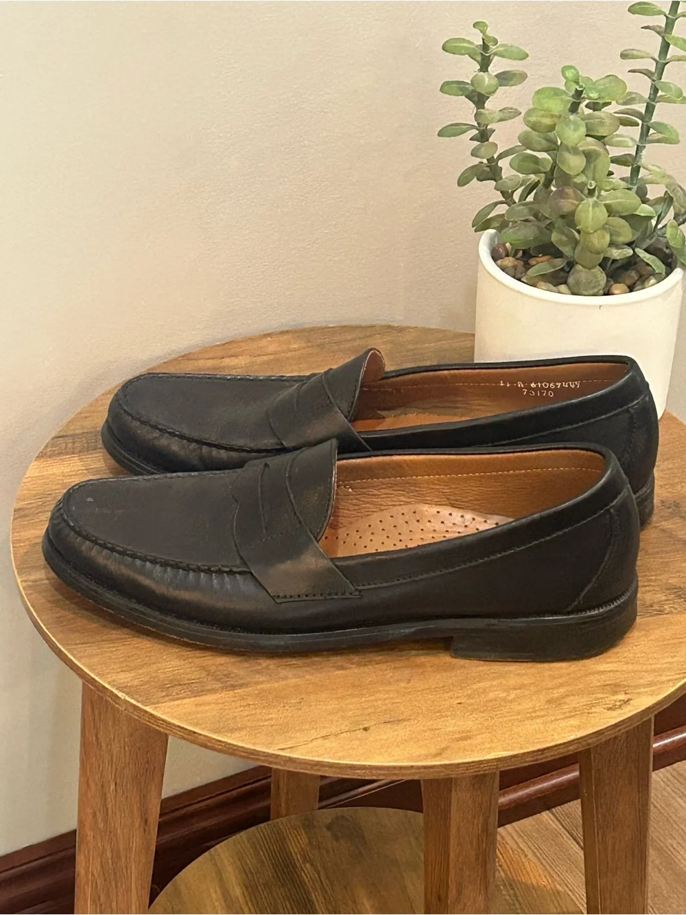 Sebago Handsewn Black Leather Penny Loafers Men’s 11A